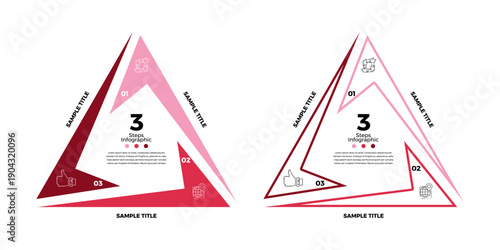 Infographic Venn diagram chart template for business 3 circle triangle parts options, presentation with venn diagram elements vector illustration. vector editable