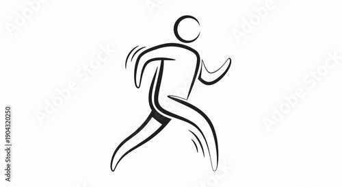 Running Man Vector Icon, Simple Line Art Style, Black Lines on Transparent Background, fitness or fitness tracker symbol, isolated on transparent background, png