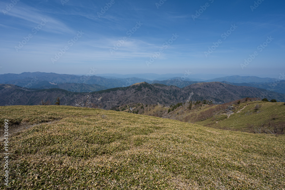Obraz premium Climbing Mt. Tsurugi, Tokushima, Japan