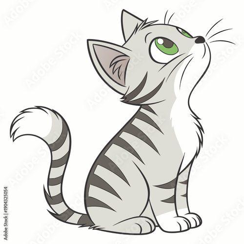 Cat Looking at Sky Vector design