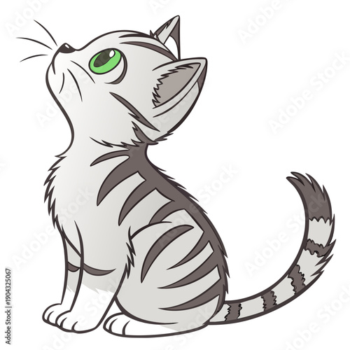 Cat Looking at Sky Vector