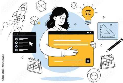 Creative Project Development Banner Vector Illustration, Business and Technology Concept for Web and Social Media, Startup Planning, App Development, Marketing and Presentation Design