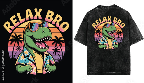 Dino themed vector T shirt design, Perfect for posters, apparel, T-shirt design and many other