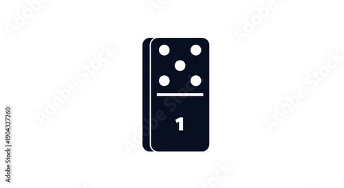 This minimal black domino tile icon represents strategy, games, cause and effect, and sequential logic concepts. The illustration symbolizes planning, decision-making, and chain reactions. Ideal for e