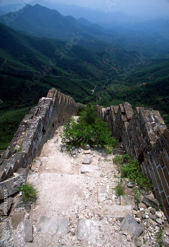 Mutianyu section of the Great Wall of China, a UNESCO World Heritage Site. This section has he largest construction scale and best quality among all sections of Great Wall.