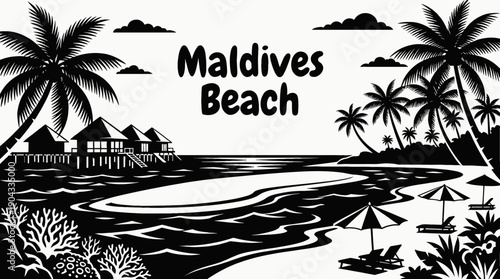 Maldives Beach Sea Beach Coastal Landscape Scenic Nature Travel Tourism Destination Geography Seascape Shoreline Ocean Water Horizon Outdoor Vacation Paradise Natural Attraction Tropical Island