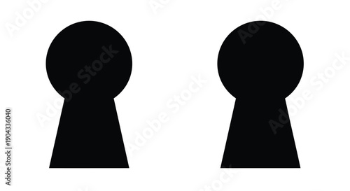 Two black keyhole shapes on a plain white background