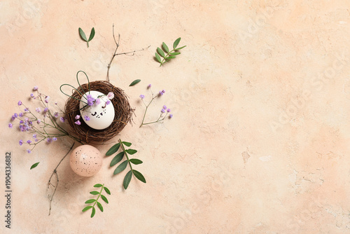 Nest of creative Easter egg...