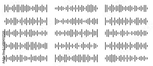 Black Audio Waveforms Collection – Music & Voice Visualizer