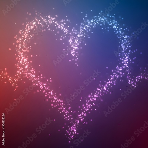 Wallpaper Mural Heart shape formed by sparkling particles on a gradient background viewed from a straightforward perspective Torontodigital.ca
