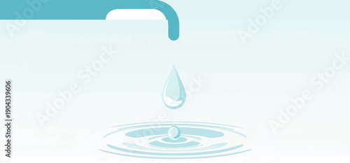 Clean water drips from a faucet, creating ripples on the surface