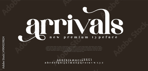 Escape Classy elegant font, vintage type or luxury premium typeface, vector English royal alphabet. Classic typography in modern or old art deco style, serif letters for modern or retro poster font

