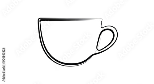 Minimalist Coffee Cup Outline Vector Illustration