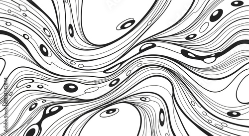 A dynamic black and white pattern evokes movement and energy, perfect for creative designs and modern aesthetics.