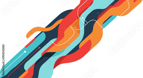 A vibrant graphic design with bold lines evokes creativity and modernity, perfect for marketing materials.