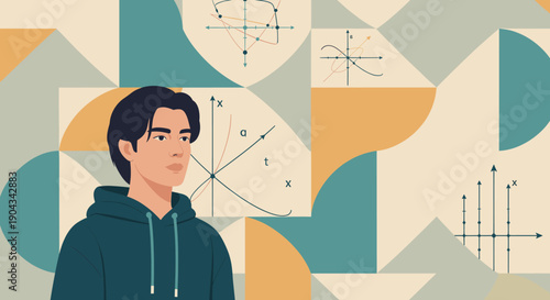 A contemplative figure in a minimalist setting evokes introspection and calm, perfect for creative projects.