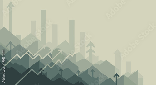 A serene geometric mountain scene evokes calmness and adventure, perfect for travel and nature-themed designs.