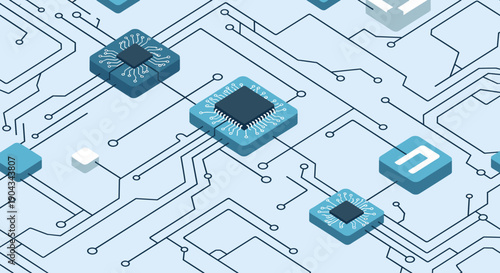 A modern blueprint diagram evokes precision and planning, ideal for business presentations or technology websites.