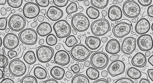 A detailed illustration of cellular structures, ideal for educational materials on biology and science.