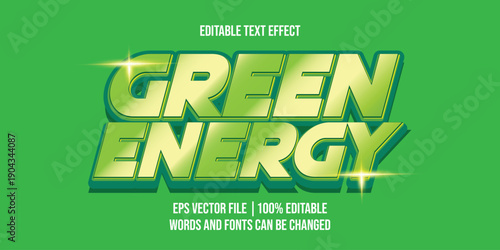 Green Energy 3D editable text effect