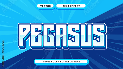 Pegasus Text Effect Bold, Stylized 3D Typography Design for Creative Projects