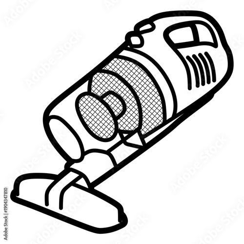 black and white vacuum cleaner vector, adjustable lines