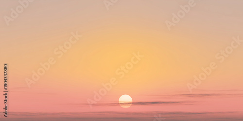 Serene sunset over clouds with soft pastel colors in the sky  
