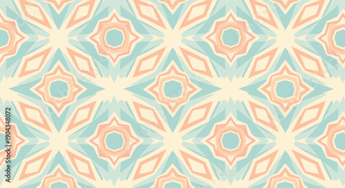 A vibrant geometric pattern with pastel colors evokes a modern, playful mood perfect for creative designs.