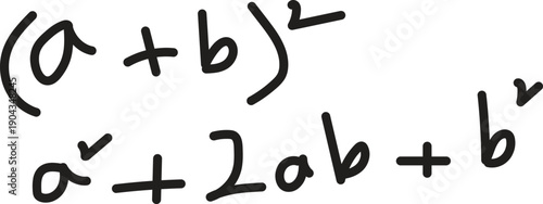 Mathematical equation of binomial expansion written in handwritingstyle font