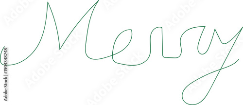 Merry green cursive text on transparent background