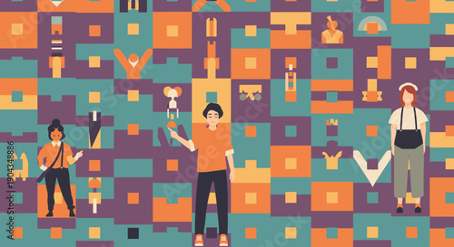 A confident individual stands in a vibrant urban setting, perfect for lifestyle or fashion marketing.