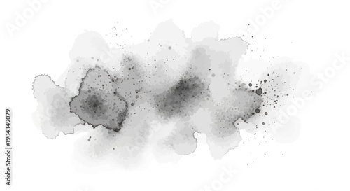 Abstract watercolor splash background in grayscale, artistic ink stain texture