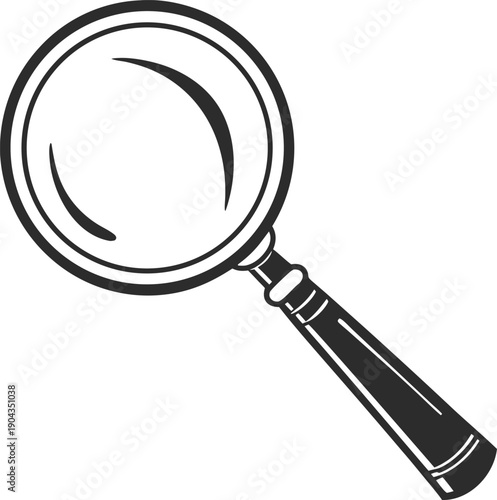 Minimalist Line Art of Magnifying Glass
