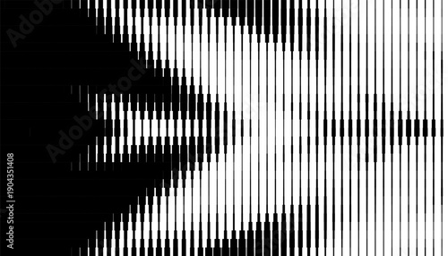 Black and white abstract transition pattern with sharp arrows shape for sporty background and jersey design. Easily resized and recoloured at your discretion. Vector Format Illustration. EPS10 