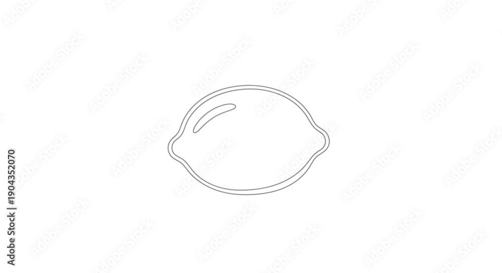 Obraz premium Simple line drawing of a lemon on a white background, minimalist illustration