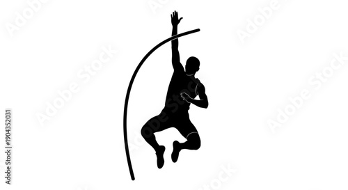 Pole Vault Silhouette