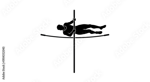 Silhouette of a person performing a pole dancing move, athletic fitness