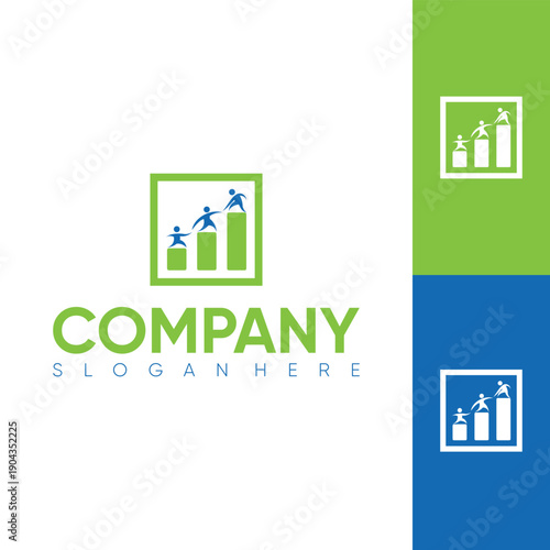 Financially supportive logo design. Suitable for investment logos of a team working together.