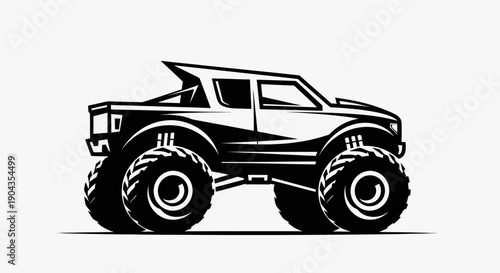 Monster Truck Graphic Icon - Off Road Vehicle Vector Art