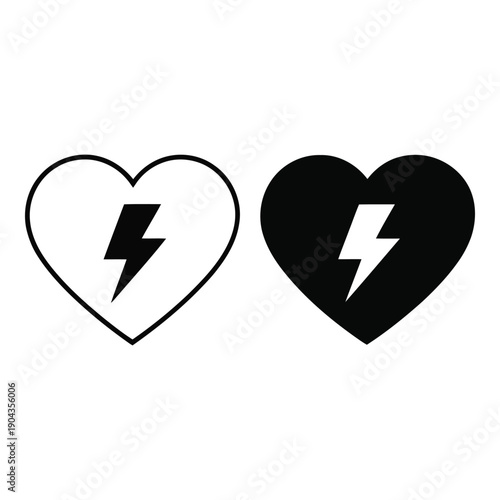 Heart shapes with lightning bolts inside