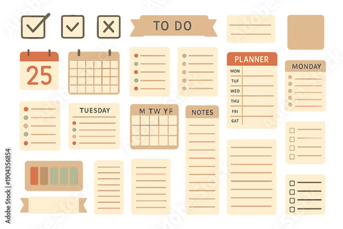 Simple organization tools for planning and scheduling tasks for the week