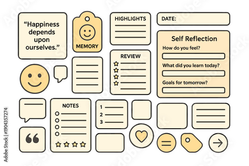 Self reflection template for personal growth in daily journaling activities