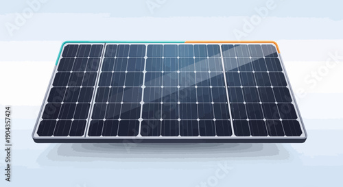 Photovoltaic solar panel array for clean energy generation on isolated white background.