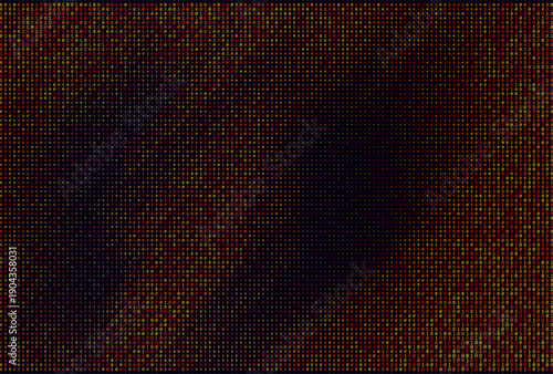 Red and yellow binary code matrix fading into darkness, representing digital data flow.
