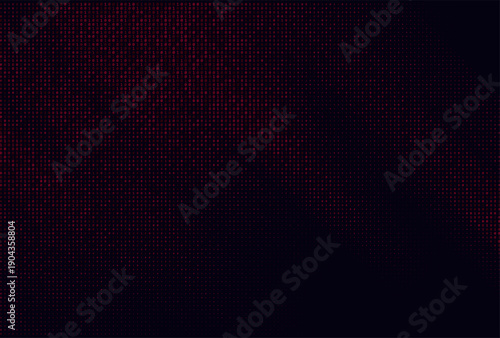 Red binary code numbers forming a digital matrix with a halftone fade to dark.