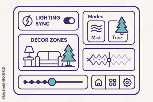 Control panel for smart home lighting and decoration features in a modern setup for easy customization