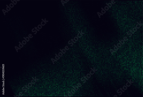 Abstract green binary code background, a digital data stream matrix with zeros and ones.