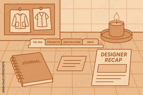 Creative workspace setup for design projects in a cozy environment during the day