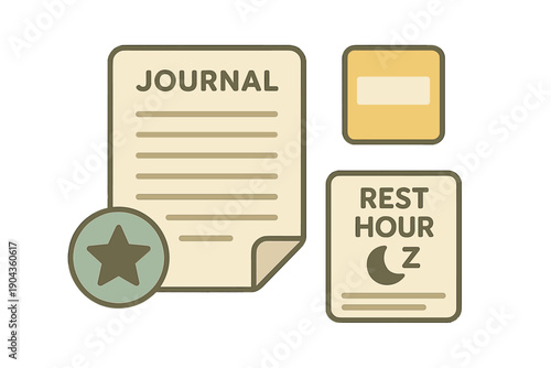 Daily journal entries showing rest hour reminders and notes for time management