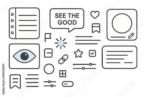 Creative workspace with notes, icons, and motivational text during afternoon hours